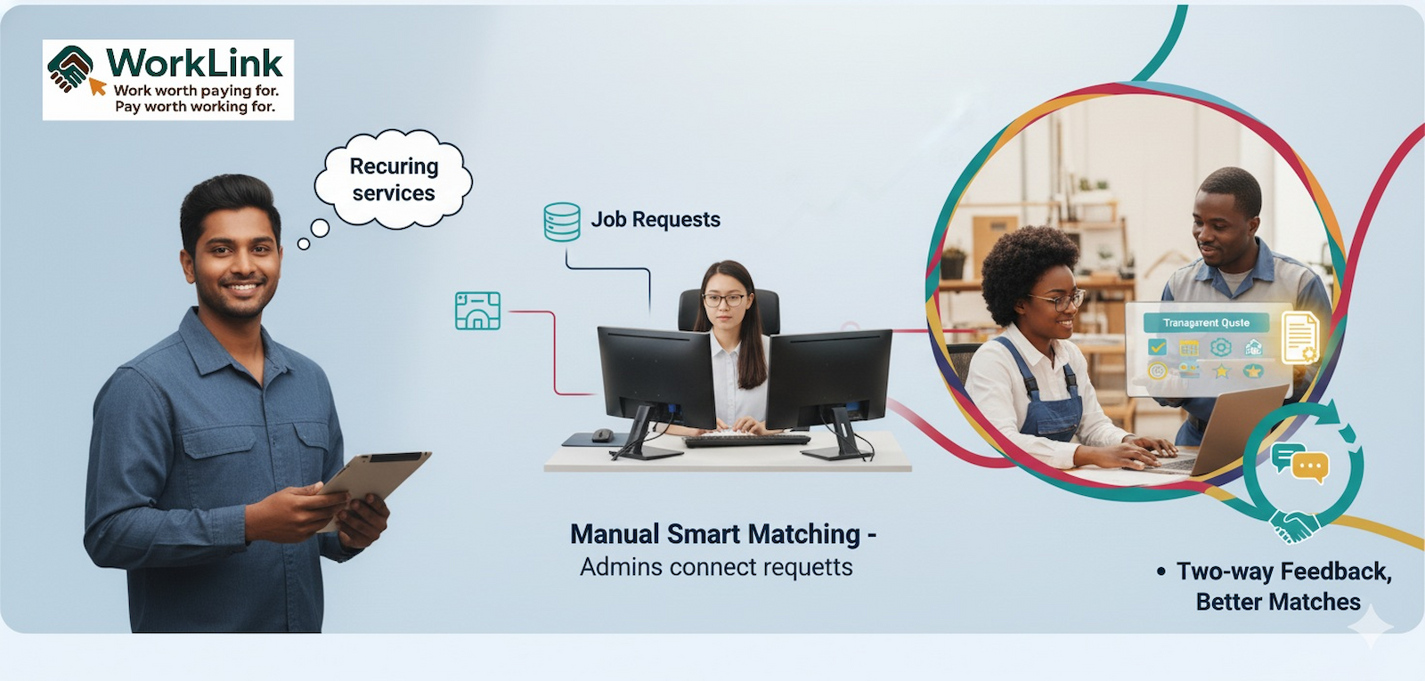 Professionals connecting and working together