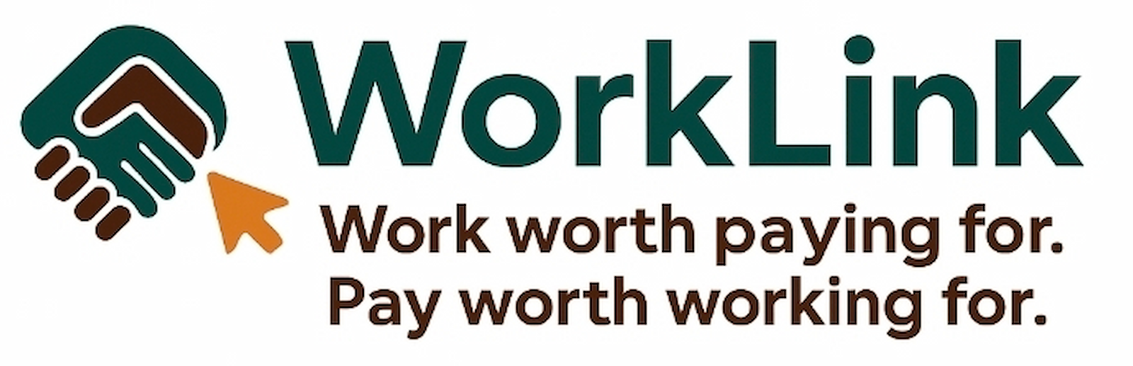 WorkLink wordmark banner, connecting clients and workers